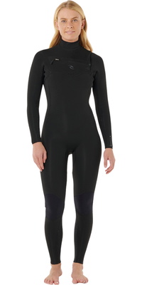 2026 Rip Curl Womens Dawn Patrol Pro 3/2mm Chest Zip Wetsuit 16UWFS - Black